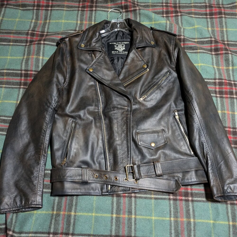 Vintage WCL Leather Biker Jacket  Men's Medium